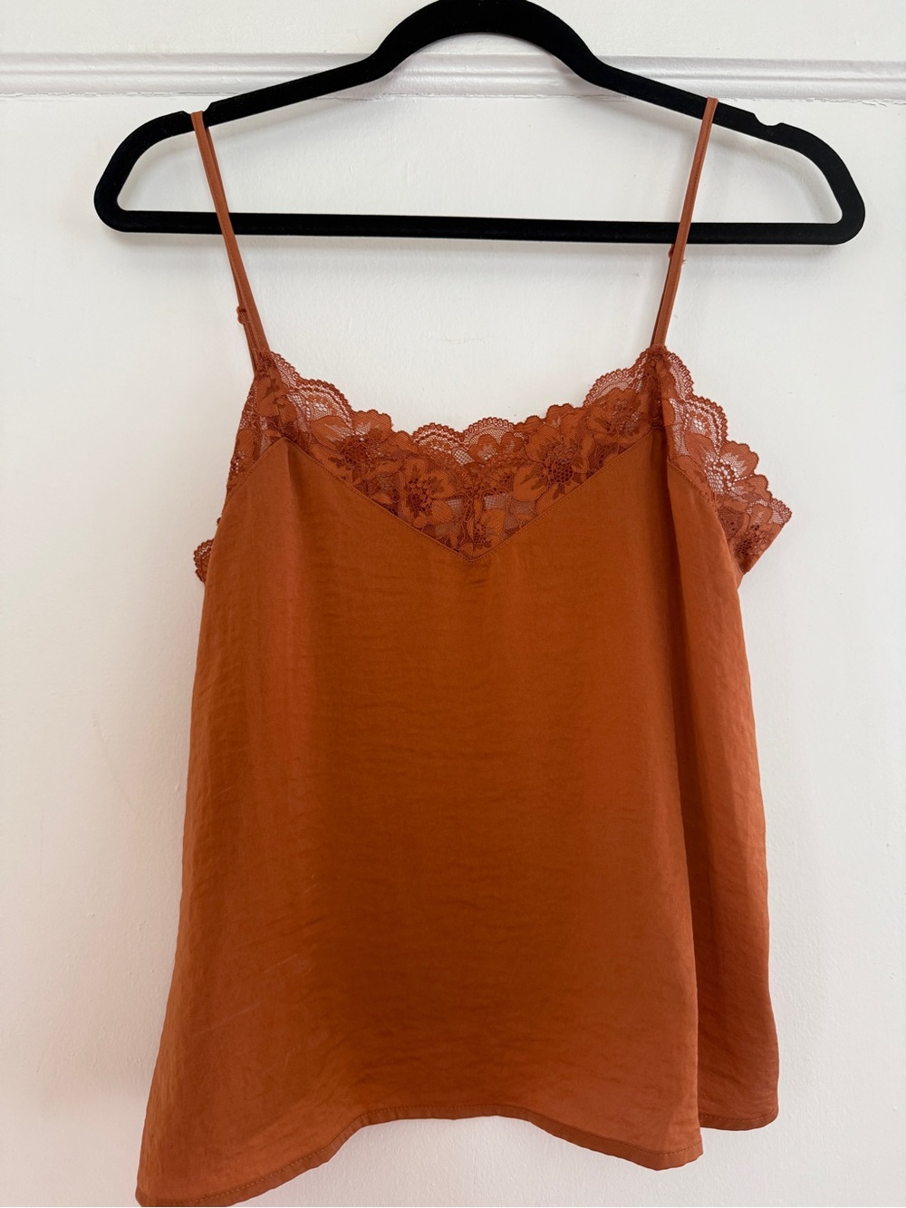 Pink Rose Lace-Trim Cami in Rust